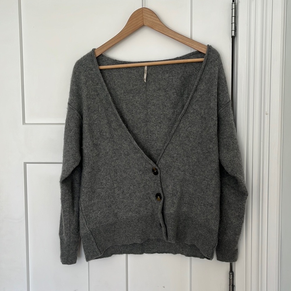 Cashmere Free People Grey Cardigan